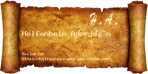 Helfenbein Adorján névjegykártya